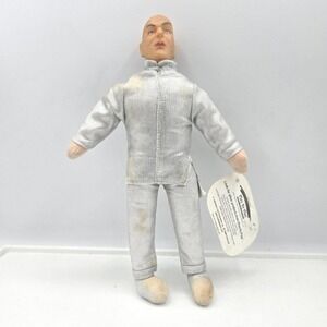 Vintage 1999 Austin Powers Dr. Evil 9" Plush Figure Play By Play NWT Silver Suit